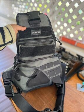 Max Edition Gray & Black Tactical MOLLE Sling Bag for Men